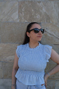 Top Vichy Azul