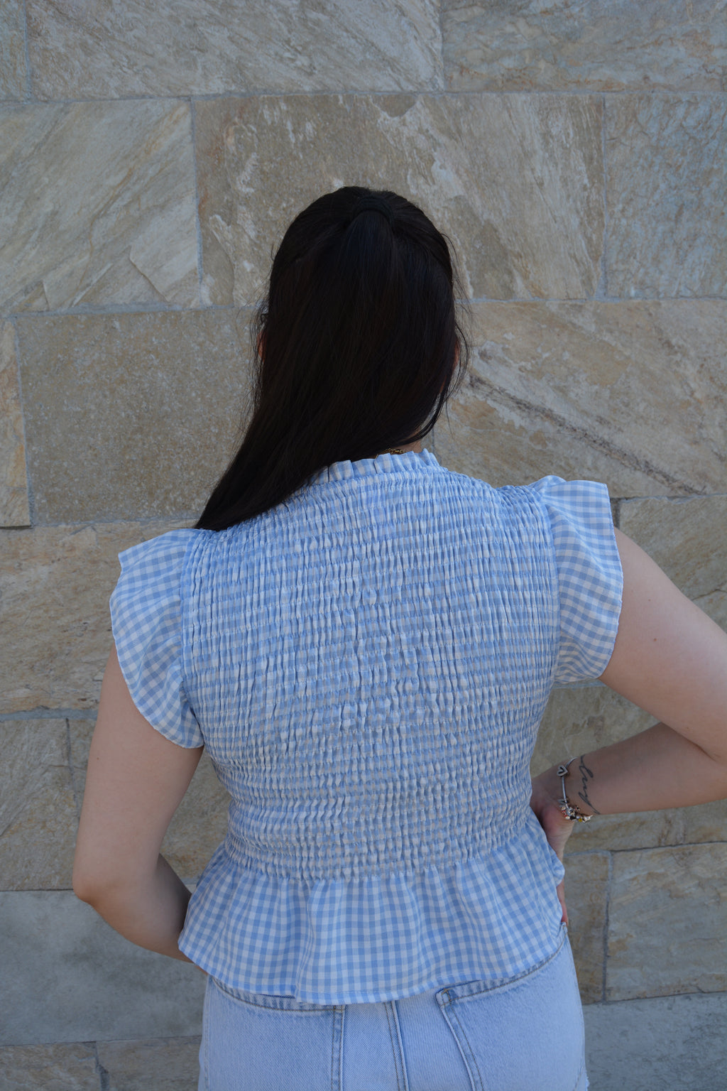 Top Vichy Azul