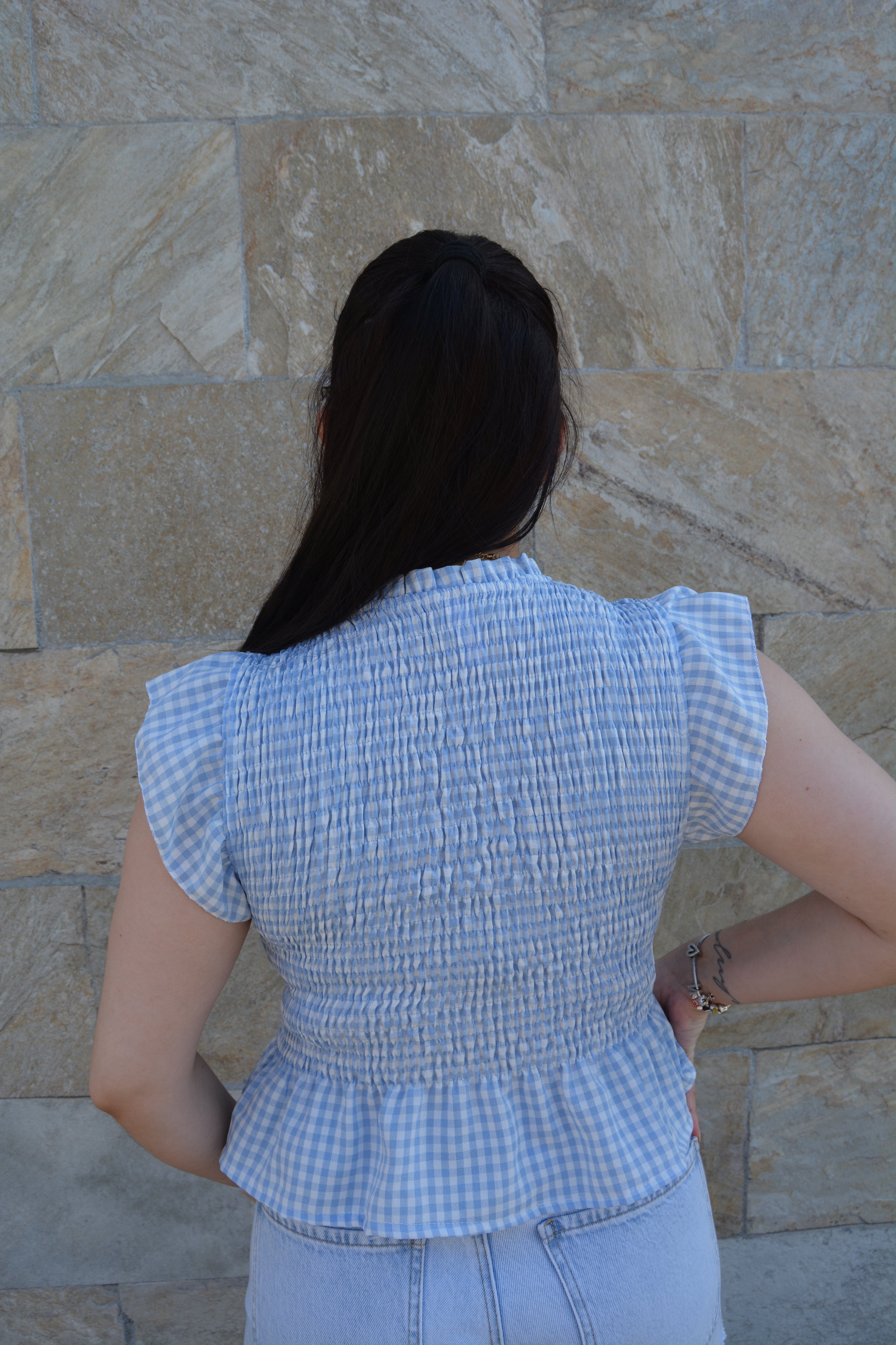 Top Vichy Azul